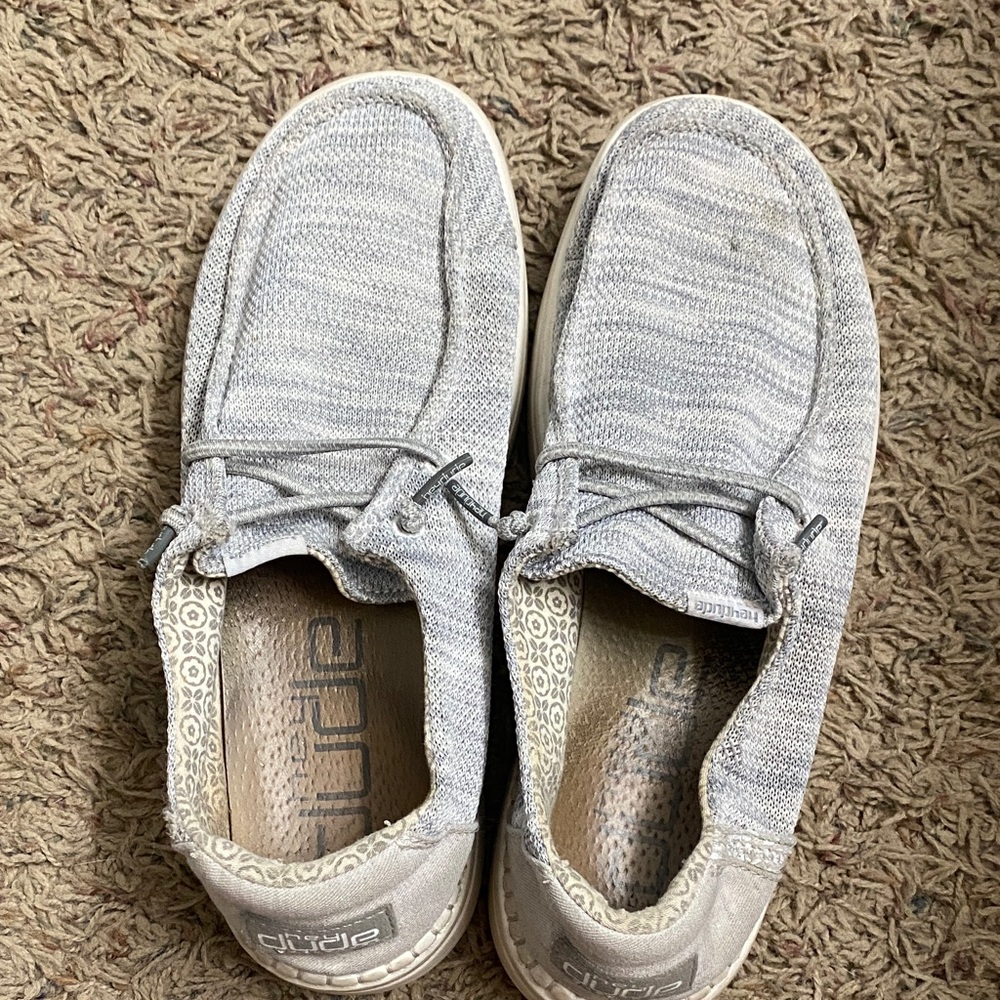 Hey Dude Light Gray Women's Loafers